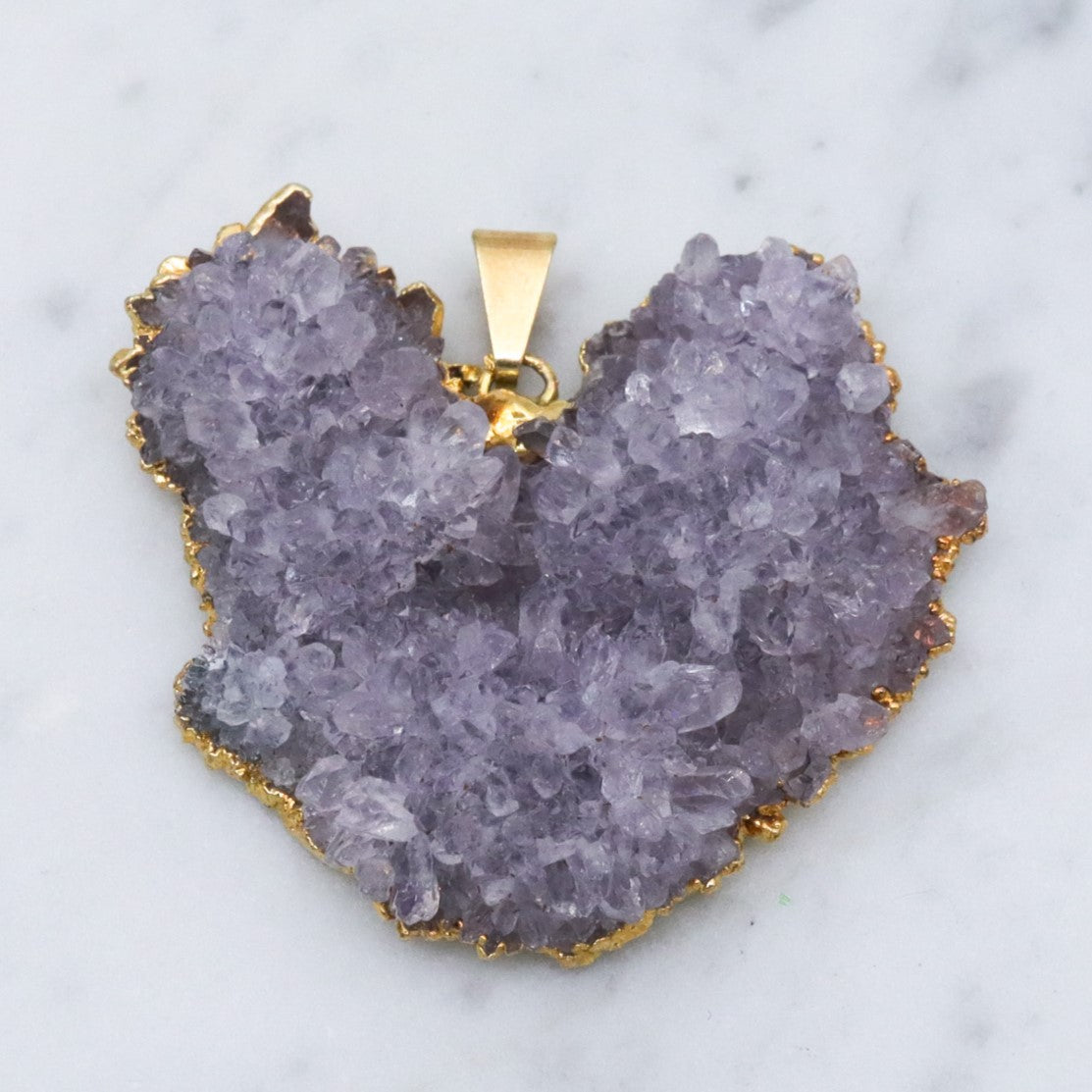 Vintage raw iolite crystal pendant